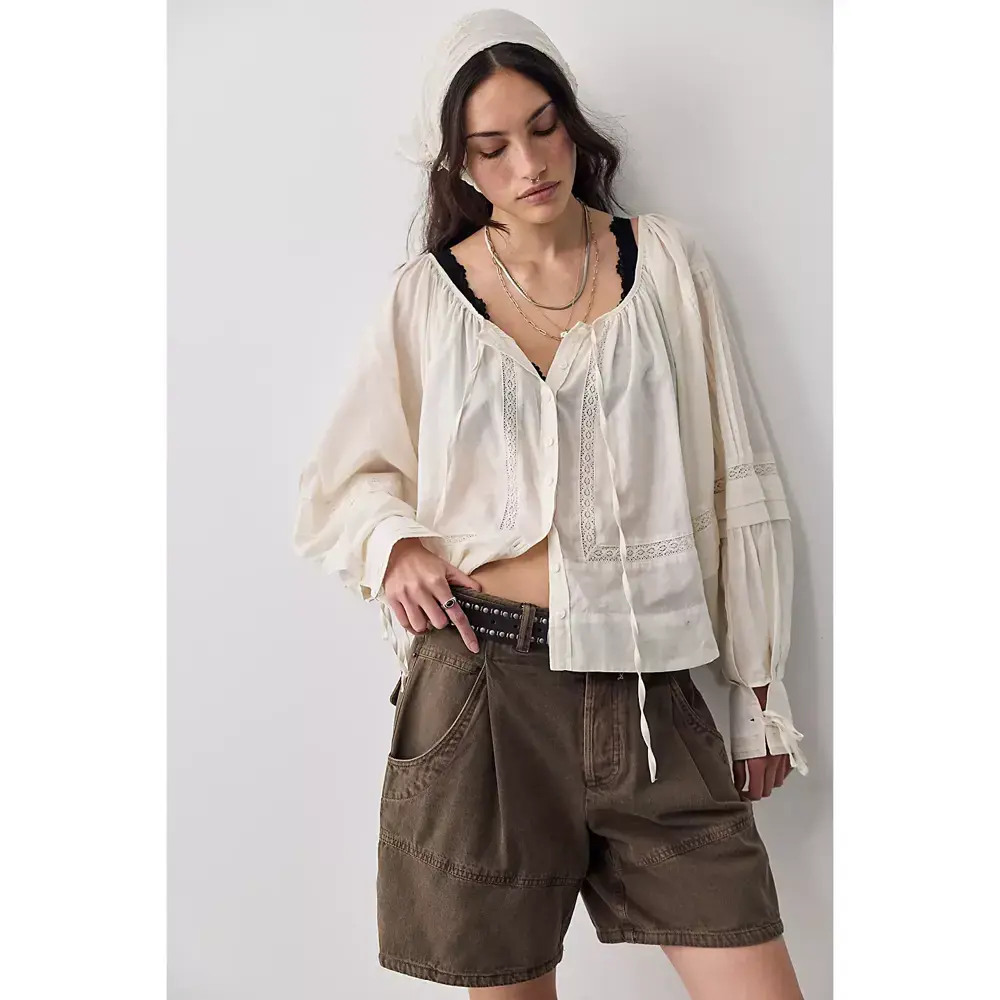Free People La Lune Woven Top